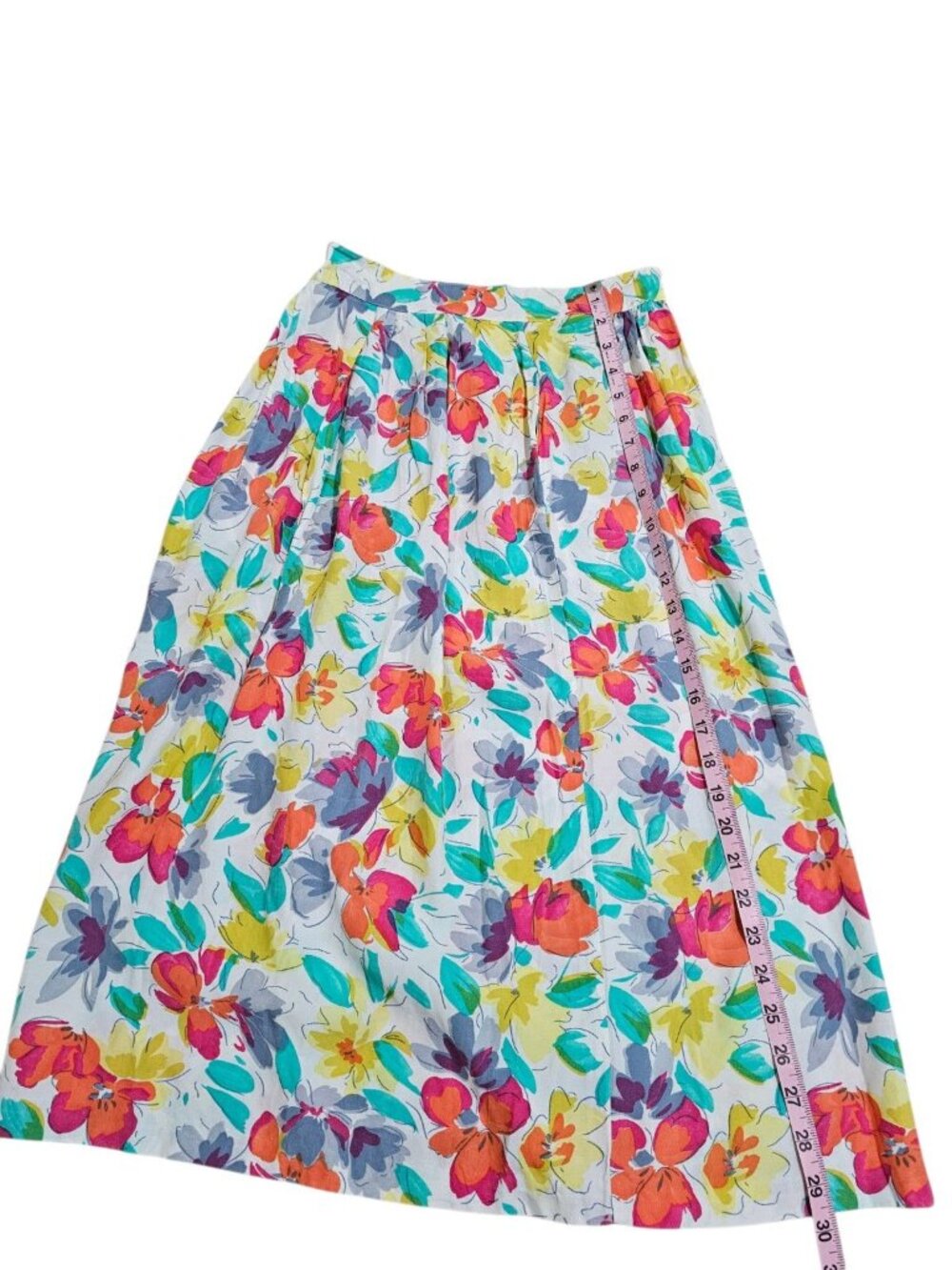 Emily St John Womens 11/12 Floral Skirt Multicolor Rayon Midi Archival Boutique - Picture 5 of 5